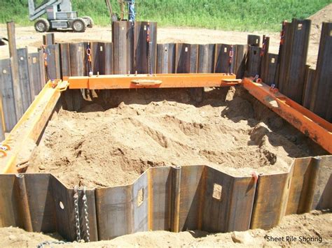 metal shoring sheets|temporary sheet pile shoring.